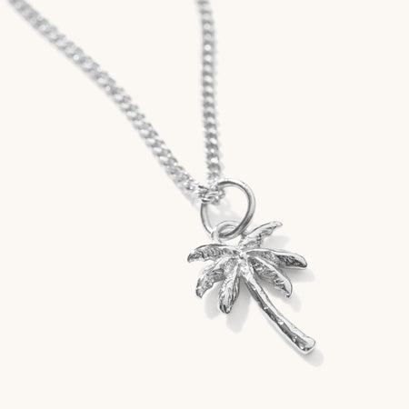 Palm Tree Necklace Silver
